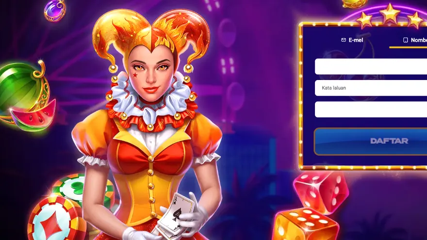 Mostbet joker character beside the sign-up form